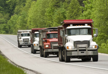 Dump Trucks On Highway