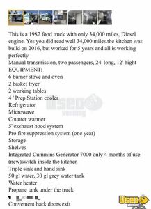 1987 Step Van All-purpose Food Truck Pro Fire Suppression System Florida Diesel Engine for Sale