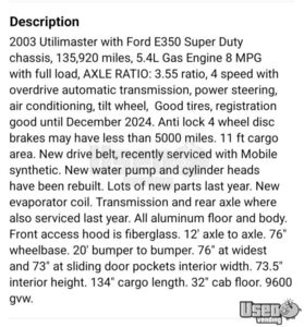 2003 E350 Utilimaster Stepvan 11 California Gas Engine for Sale