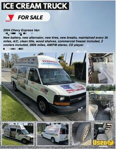 2004 Express Van Ice Cream Truck 10 California Gas Engine for Sale