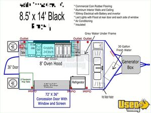 2024 8.5x14ta Kitchen Food Trailer Chargrill Florida for Sale