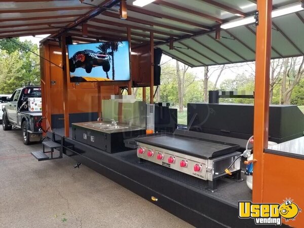 Newly Built 30' Gooseneck All Stainless Steel Barbecue Food Concession