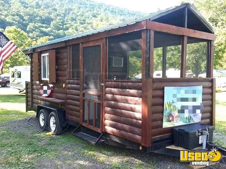 2002 Log Cabin Bbq Concession Trailer Used Barbecue Pit With