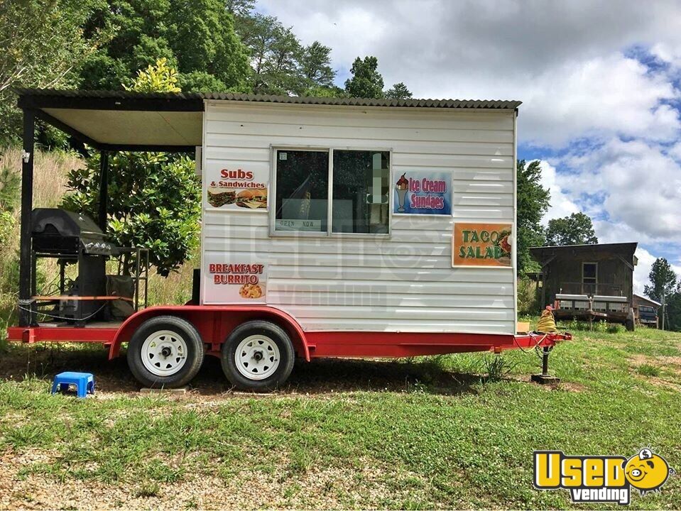 8 X 12 Barbecue Concession Trailer With Porch Mobile